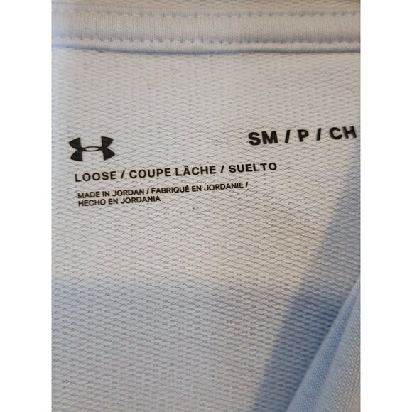 Under Armour Lightweight Hooded Sweatshirt Size Small Blue Drawstring Hoodie‎ - Picture 4 of 4